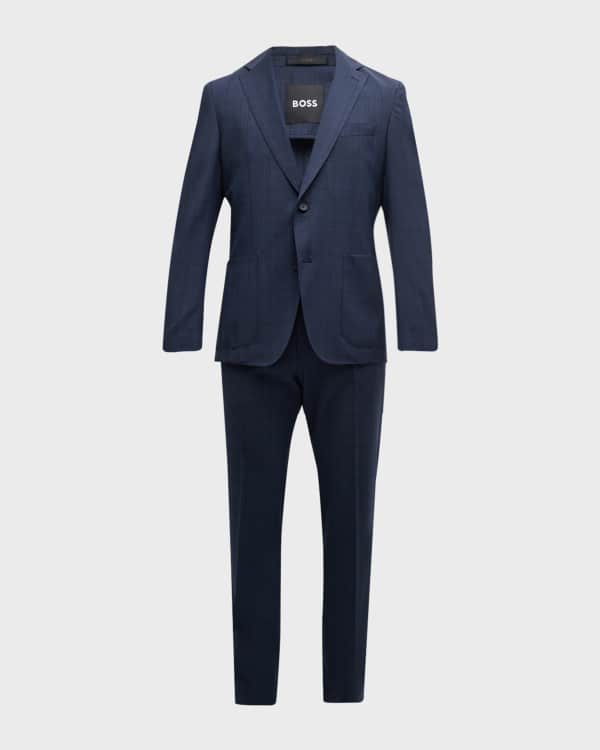 Slim-fit tuxedo suit in a melange wool blend