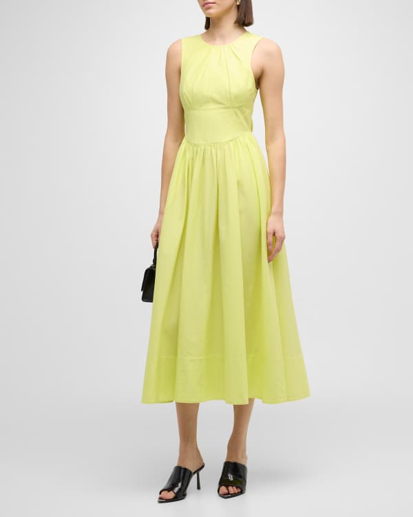 Aje Zorina Tie-Back Cutout Floral Cotton Midi Dress | Neiman Marcus