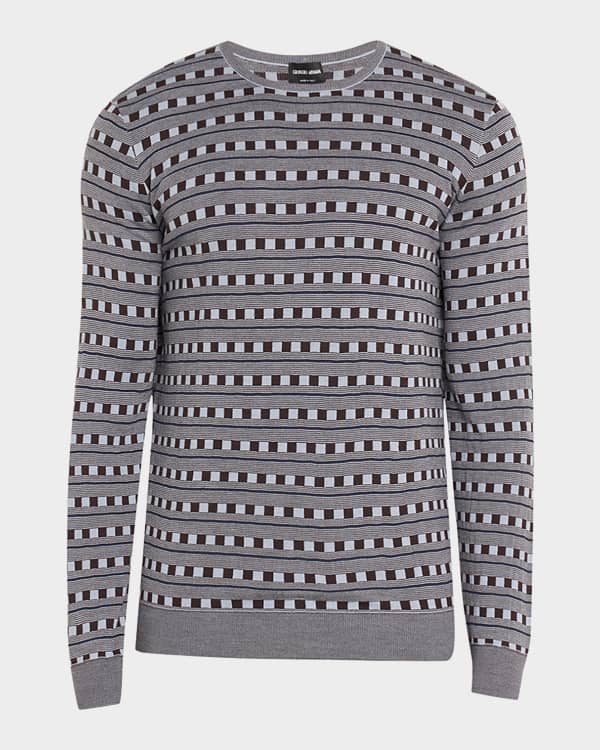 Emporio Armani Men's Wool Textured Knit Crewneck Sweater