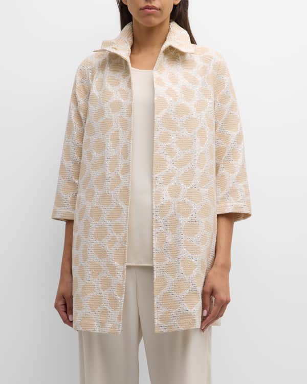Eileen Fisher Missy Alpaca Jacquard Stand-Collar Coat | Neiman Marcus