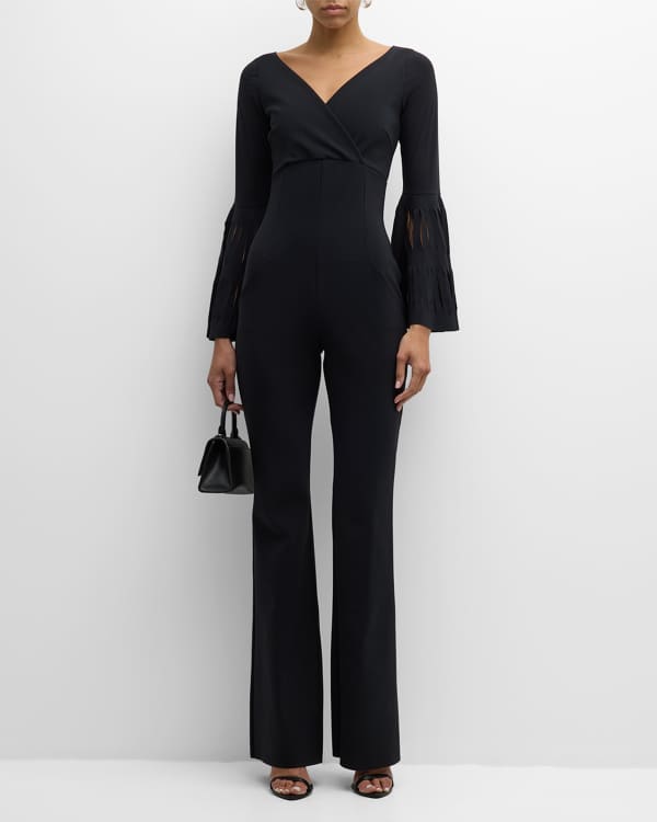 Flowy jumpsuit with an illusion neckline