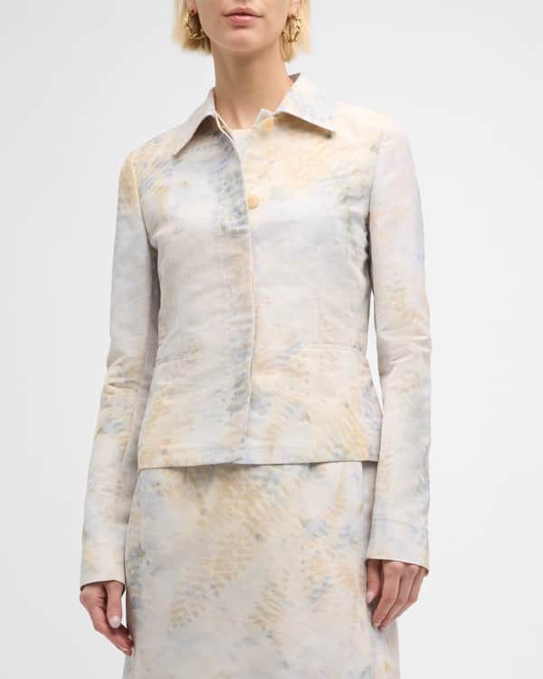 Lafayette 148 New York Kendria Crepe Jacket with Georgette Tie