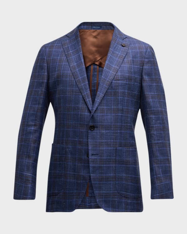 CK 2 BTN BLUE MINI HOUNDSTOOTH CHECK SPORTCOAT