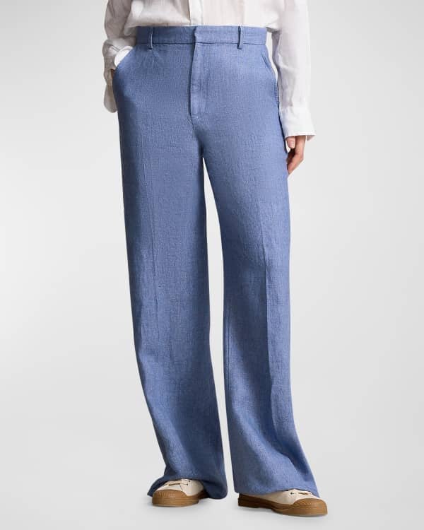 Eileen Fisher Wide-Leg Cropped Linen Pant | Neiman Marcus