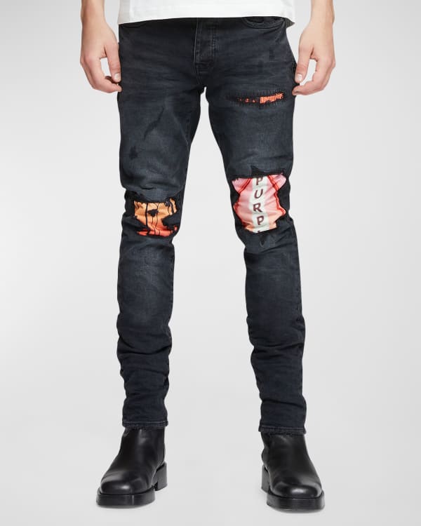 PURPLE Brand Overdye Slim Fit Jeans (Black)
