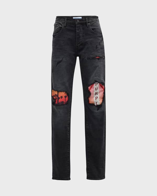 PURPLE Men's Slim-Fit Distressed Denim Skinny Jeans - Bergdorf Goodman