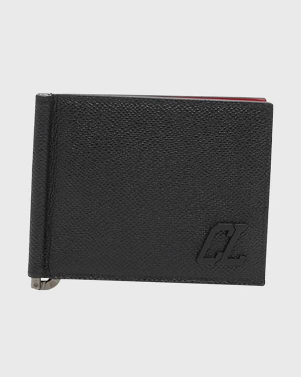 Burberry Men s TB Plaque Leather Money Clip Wallet Neiman Marcus