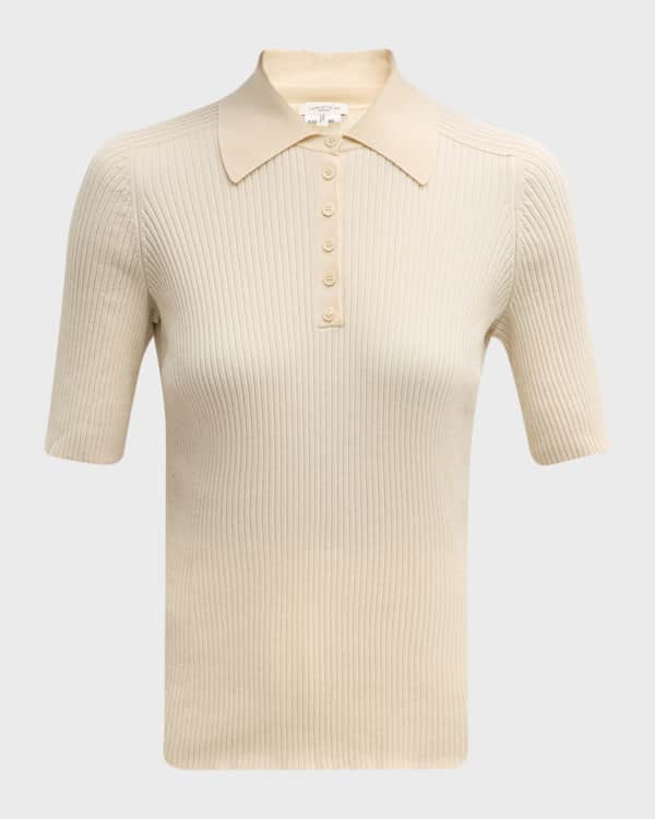 Polo Ralph Lauren Ribbed Long-Sleeve Polo Shirt | Neiman Marcus