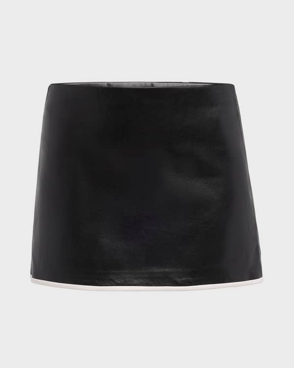 Laika Low Rise Vegan Leather Mini Skirt In Off White