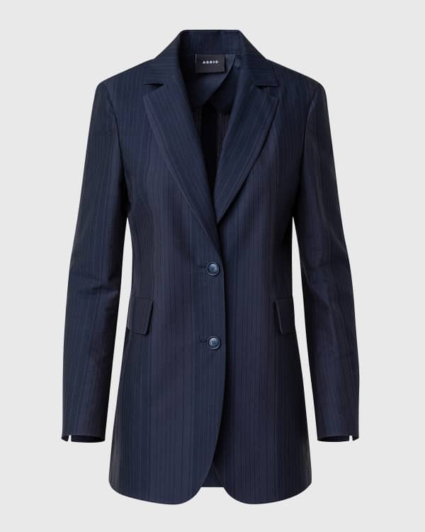Ferragamo Stretch Wool Double Zip Blazer Jacket | Neiman Marcus