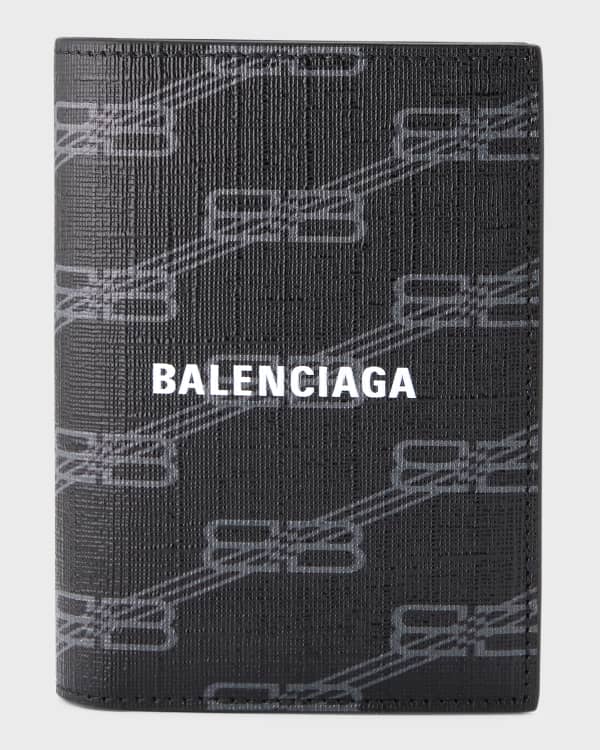Balenciaga Men s Signature Square Folded Wallet BB Monogram Coated Canvas Neiman Marcus