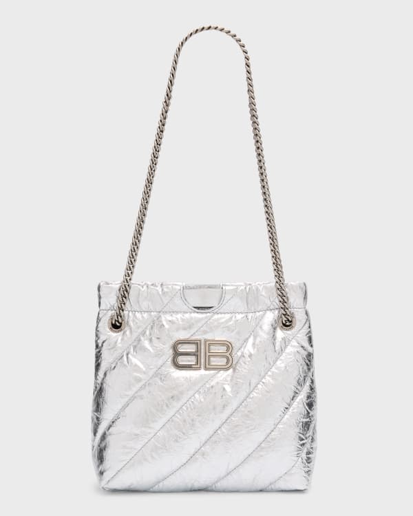 Balenciaga Neo Cagole City Small Metallic Top-Handle Bag
