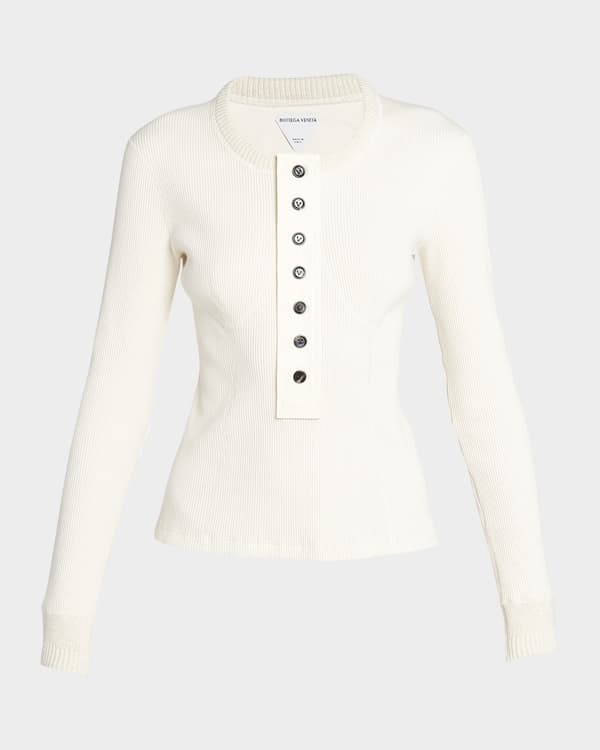 Chloe Lace Ruffle Long-Sleeve Silk Crop Top | Neiman Marcus