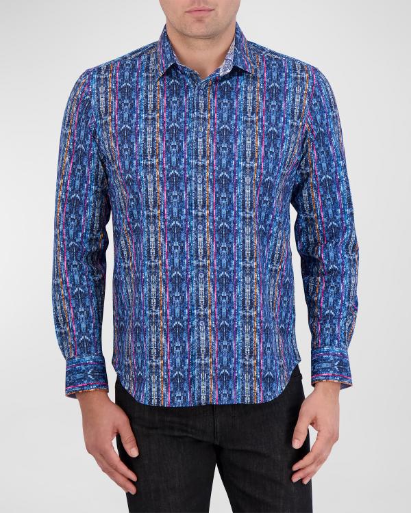 Robert Graham Men's Kiss Of Death Short Sleeve Woven Shirt - Button Down, Bold Tiger Print - View #3