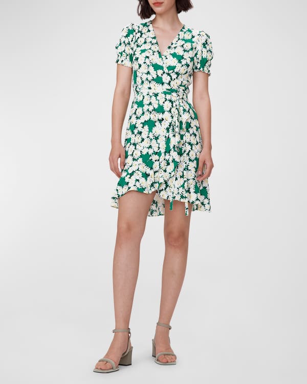 Dvf puff sleeve deals wrap dress