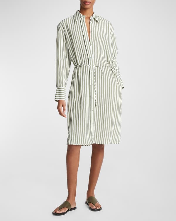 Vince band collar shop silk shirt dress