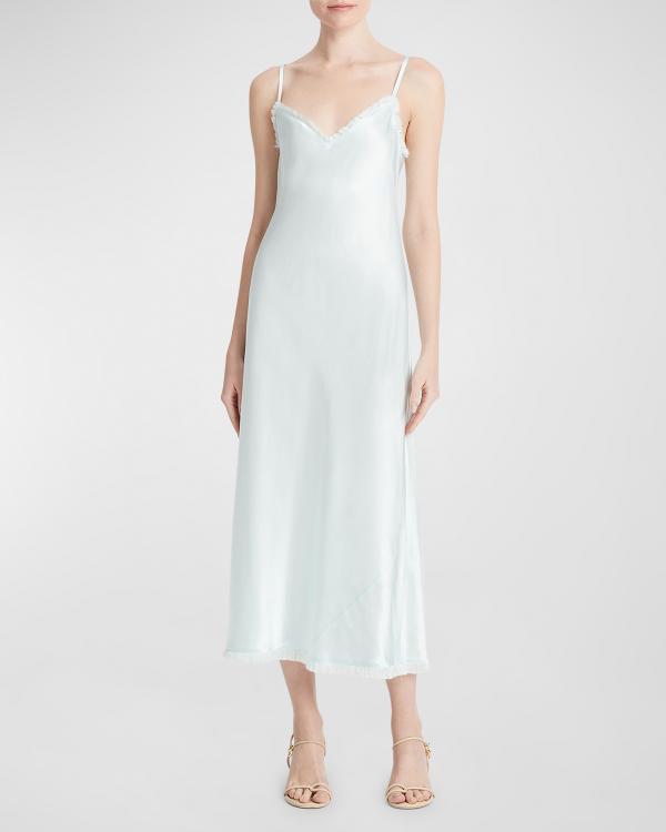 vince satin midi slip dress Vince Satin Slip Midi-Dress