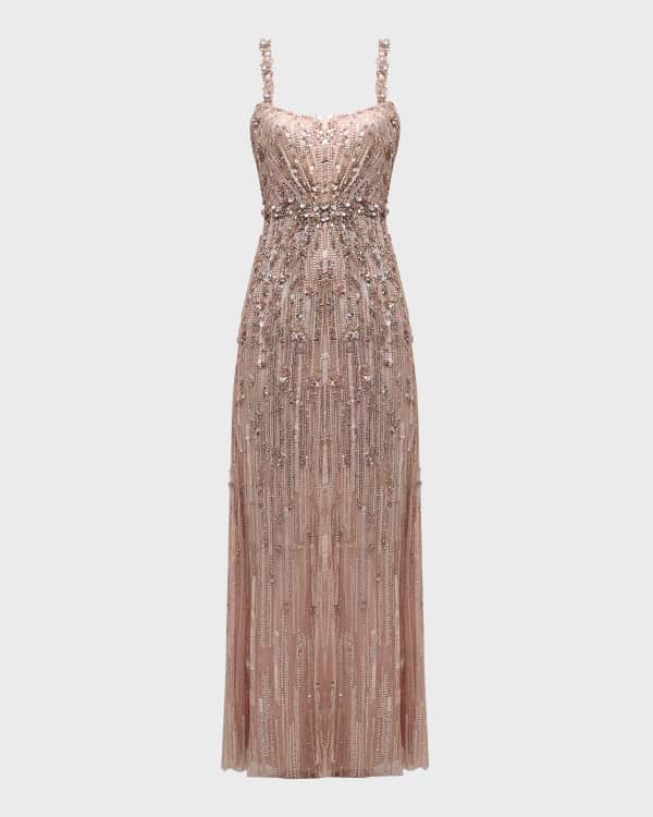 Jenny Packham Orion Crystal Halter Column Gown Neiman Marcus