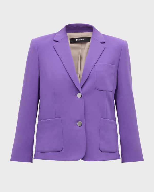 Theory power cheap plaid blazer