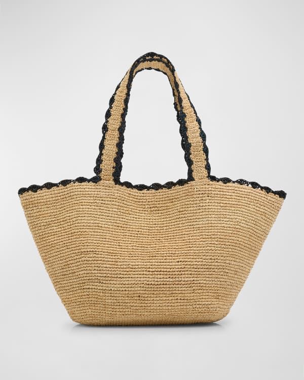 Flora Bella Baie Raffia Crochet Beach Tote Bag | Neiman Marcus