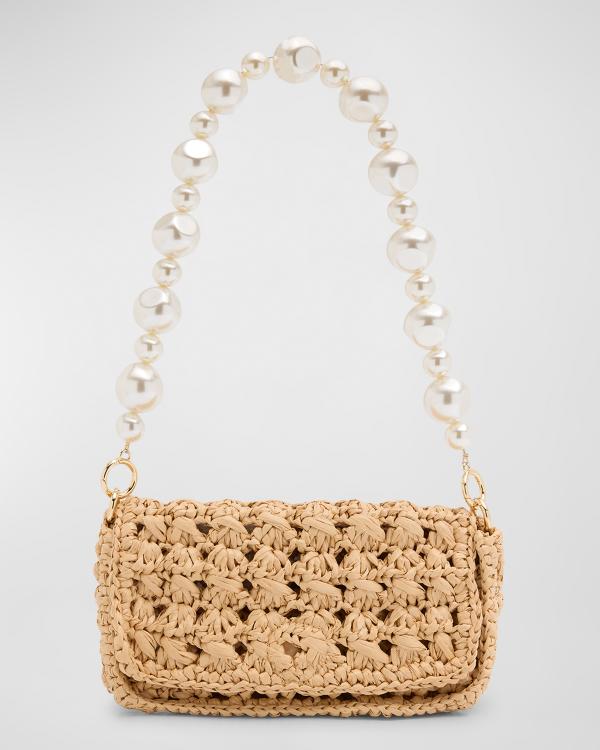 Borsa costiera BTB Los Angeles Chloe paglia rattan impreziosita