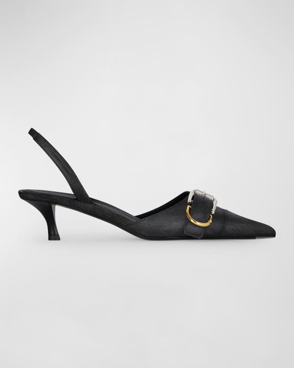 Givenchy Raven Leather Wedge Slingback Pumps Neiman Marcus