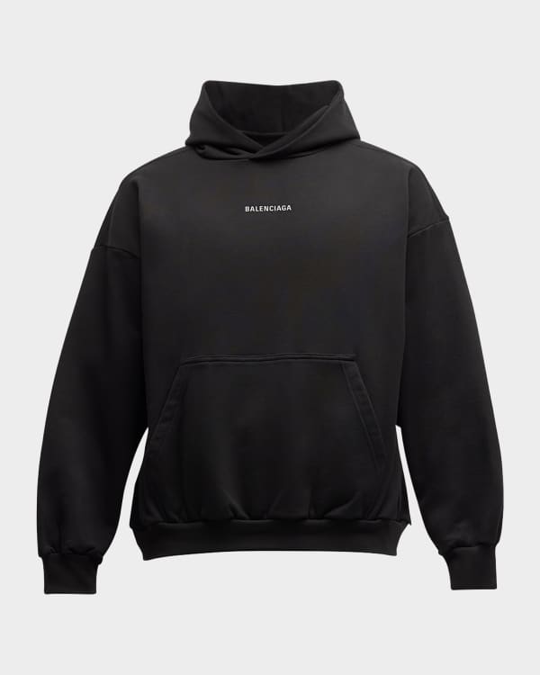 Balenciaga Men's Tat Heavy Fleece Zip Hoodie | Neiman Marcus