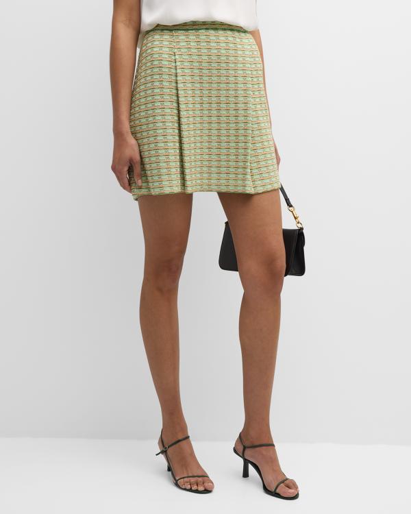 Women Off-White Check Jacquard Tweed Mini Skirt
