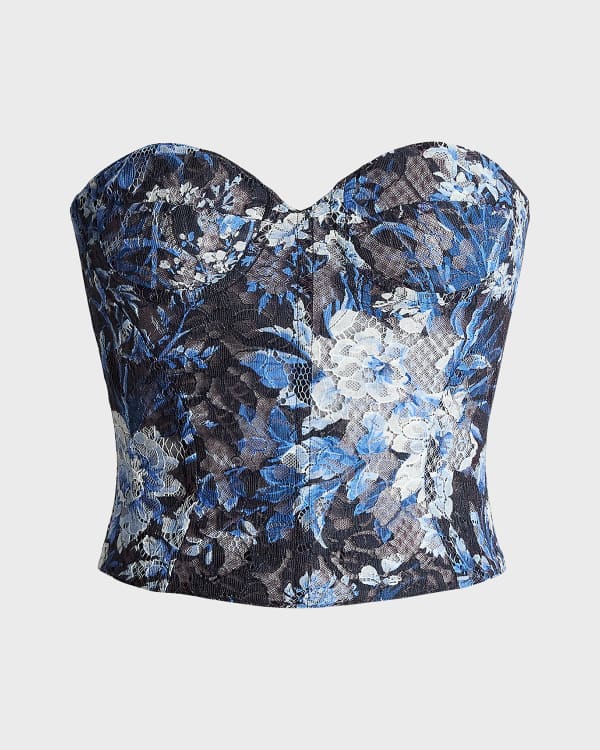 Dolce&Gabbana Patchwork Denim Bustier Top