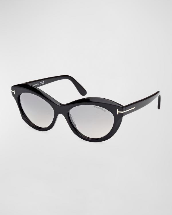 TOM FORD Claudia Geometric Metal/Acetate Sunglasses | Neiman  display picture 3
