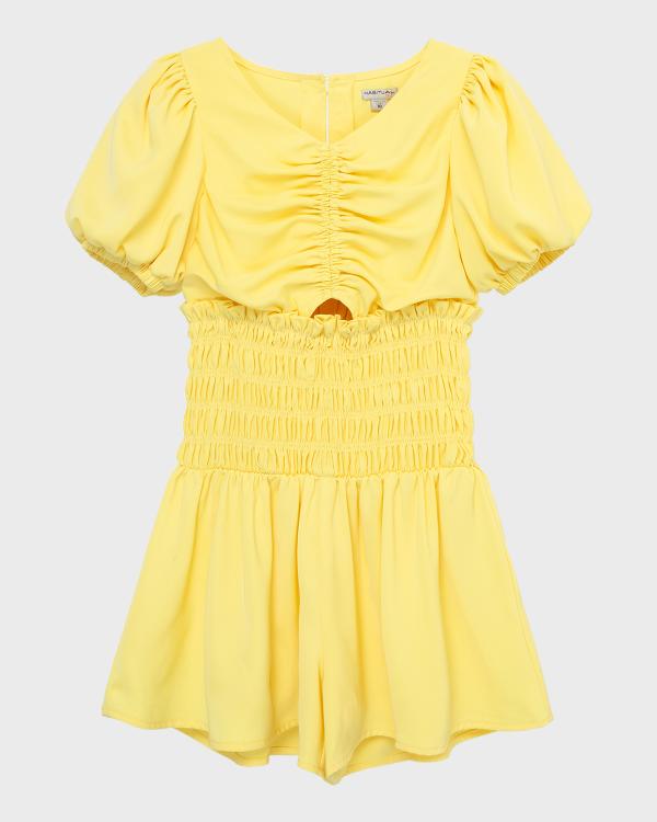 Molo Girl's Alicia Smocked Happy Face Romper, Size 7-14 | Neiman Marcus