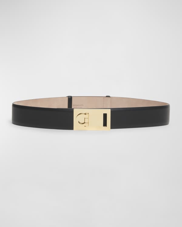 ベルト Gancio Contour leather belt Ferragamo Gancio Contour Reversible Leather Skinny Belt