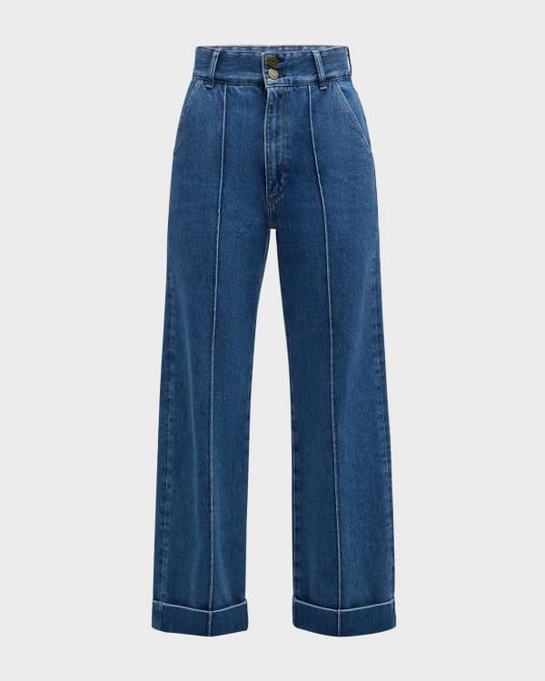 FRAME Le Nik Mid-Rise Straight Cuffed Jeans | Neiman Marcus