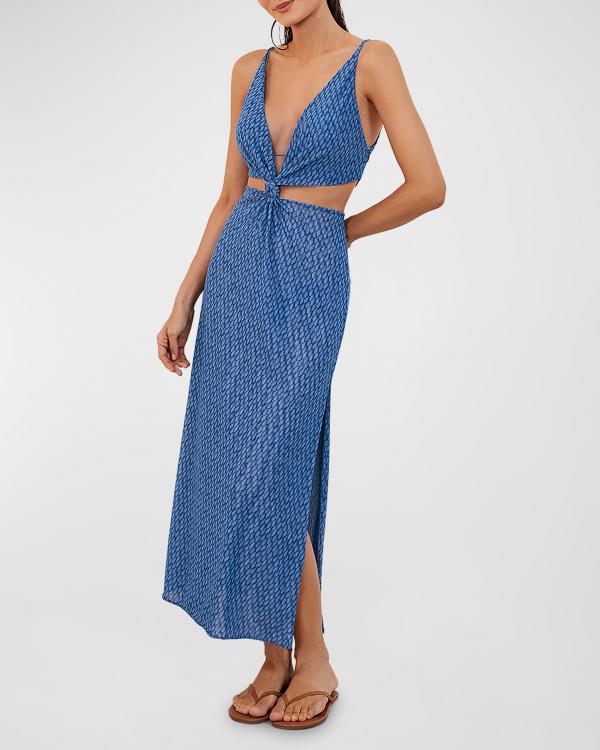 Phagun Women's Long Beach Kaftan - Colorful Parrot Print Maxi Dress, Bikini Coverup & Beachwear