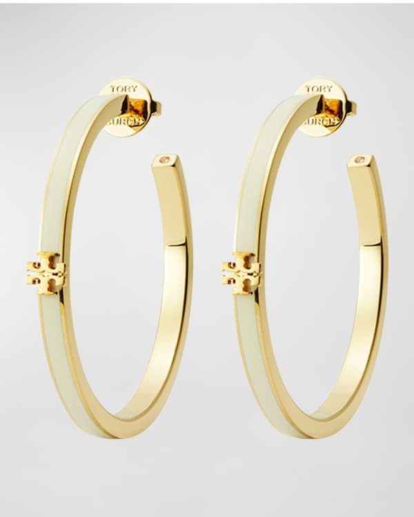 Tory Burch Hexagon Logo Stud Earrings Neiman Marcus
