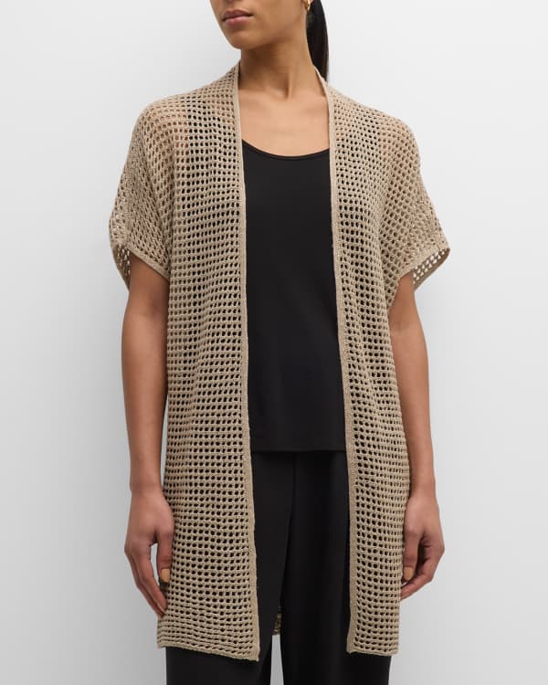 Eileen Fisher Petite Ultrafine Merino Wool Long Straight Cardigan