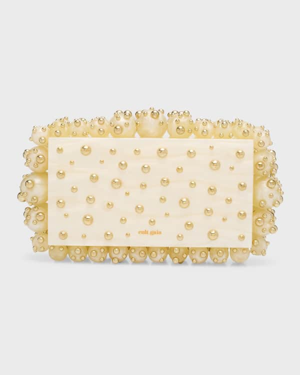 SERPUI Ang crystal-embellished clutch bag - Yellow