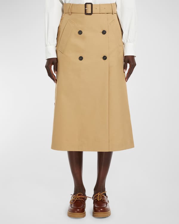 Kobi Halperin Amanda A-Line Suede Midi Skirt | Neiman Marcus