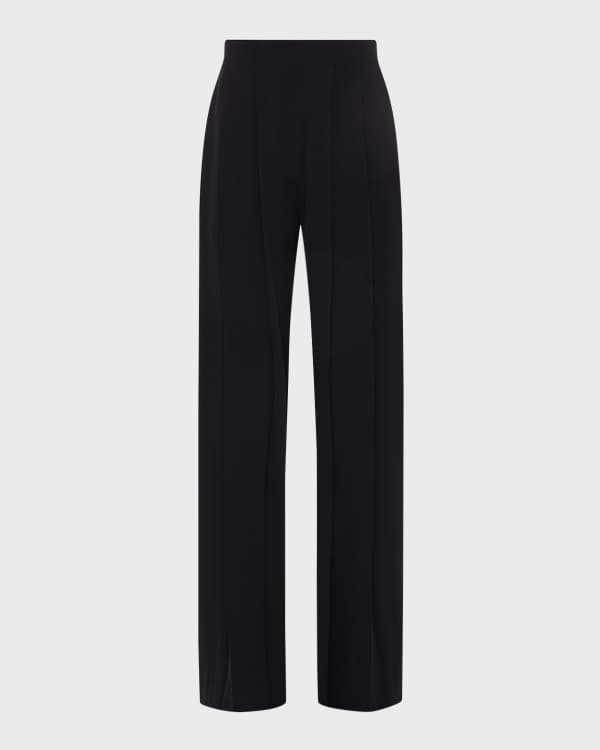 Vince Wide-Leg Herringbone Trousers | Neiman Marcus