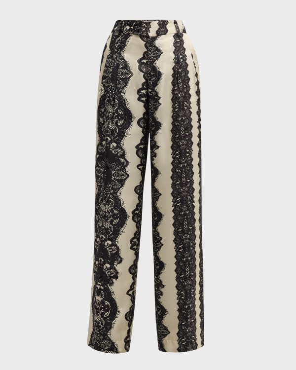 【louren】flower jacquard half pants Dries Van Noten Pulla Floral Jacquard Pants | Saks Fifth Avenue