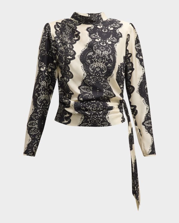 Zimmermann Crush Ruffle Heart-Trim Blouse | Neiman Marcus