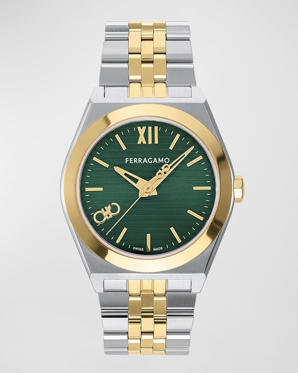 Men's 42mm Ferragamo 1927 Chrono Watch with Bracelet Strap, Two Tone