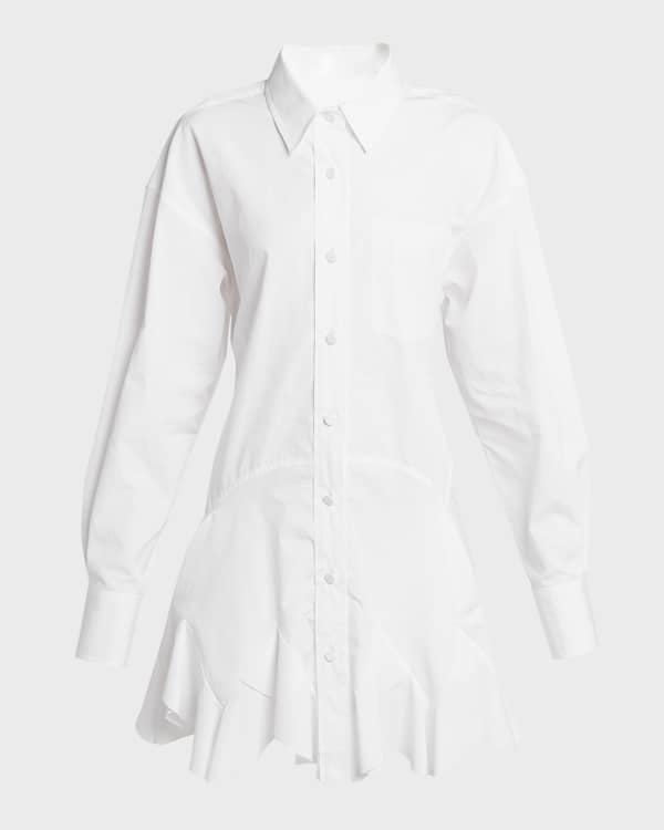 Ruffle bib shirt dress on sale