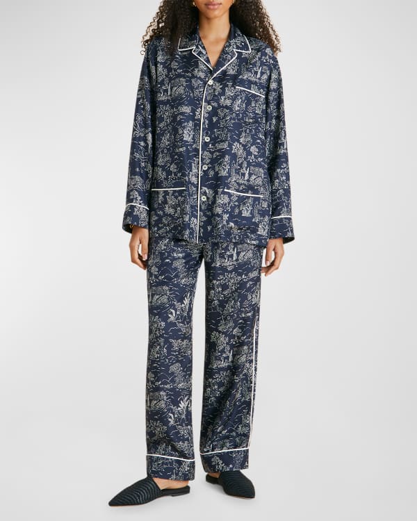 Plush Apparel Silky Striped Pajama Set Neiman Marcus