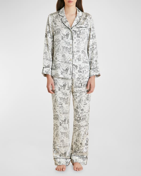 Plush Apparel Thermal Heart Print Pajama Scrunchie Set Neiman Marcus