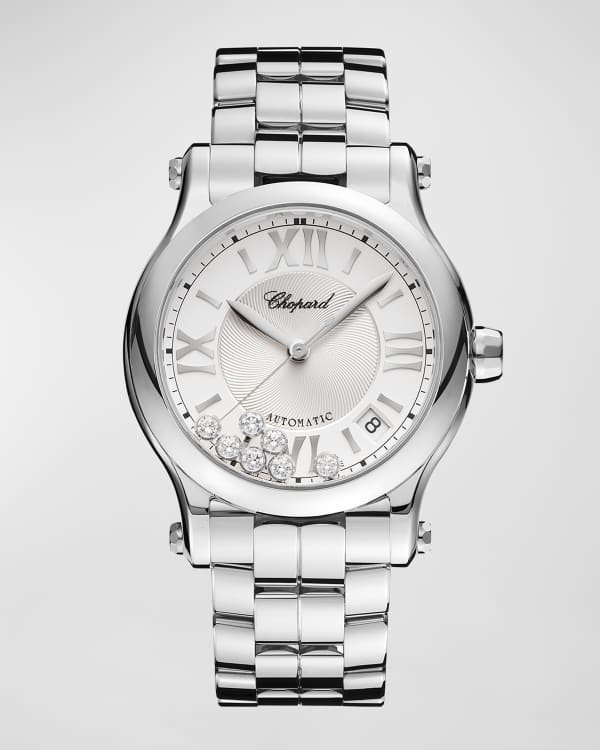 Chopard Happy Sport 30mm 18K Rose Gold Steel Diamond Bezel Watch Neiman Marcus