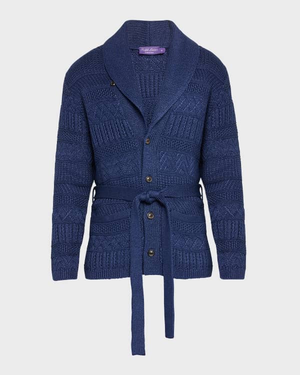 Mens belted cardigan discount