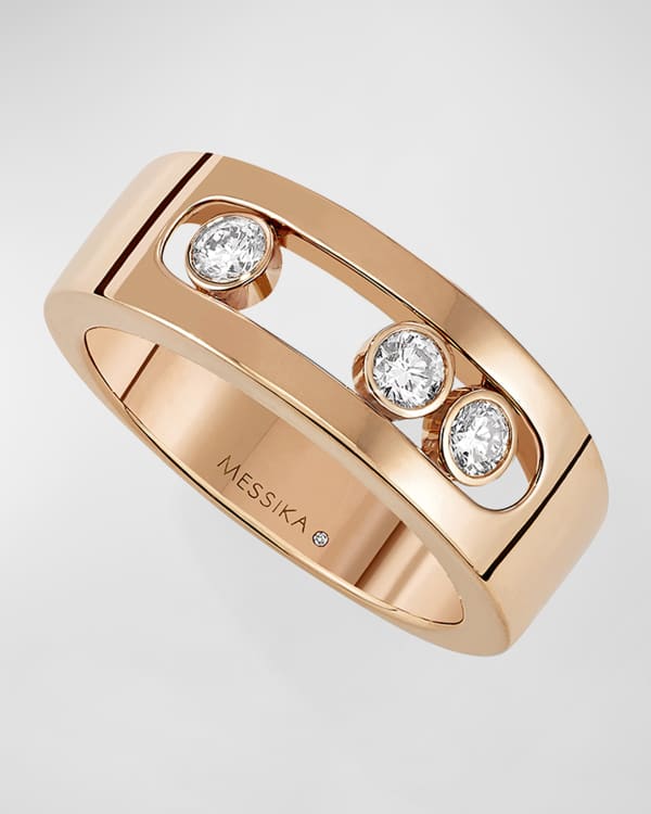 64 Facets Stardust 18K Rose Gold Diamond Constellation Ring, Size