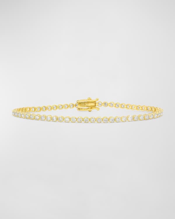 Stevie Wren 14k Yellow Gold White Diamond Tennis Bracelet Neiman Marcus
