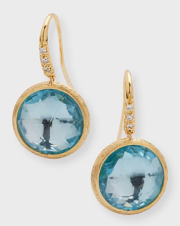 Kiki McDonough Classic 18k Blue Topaz Pear Drop Earrings Neiman Marcus